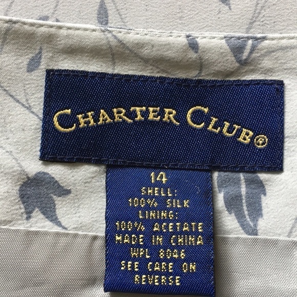 Charter Club | Vintage Floral Print Silk Skirt 14 - Picture 4 of 4